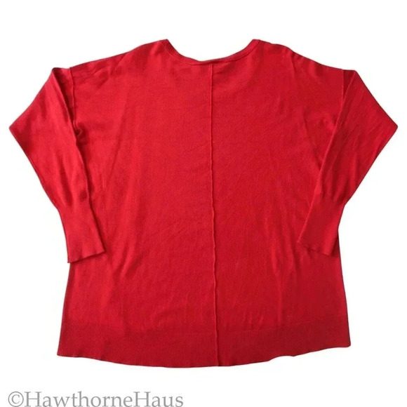 LANE BRYANT Christmas Red Knit Sweater Tunic Top Size 14/16   Pullover - Picture 3 of 6